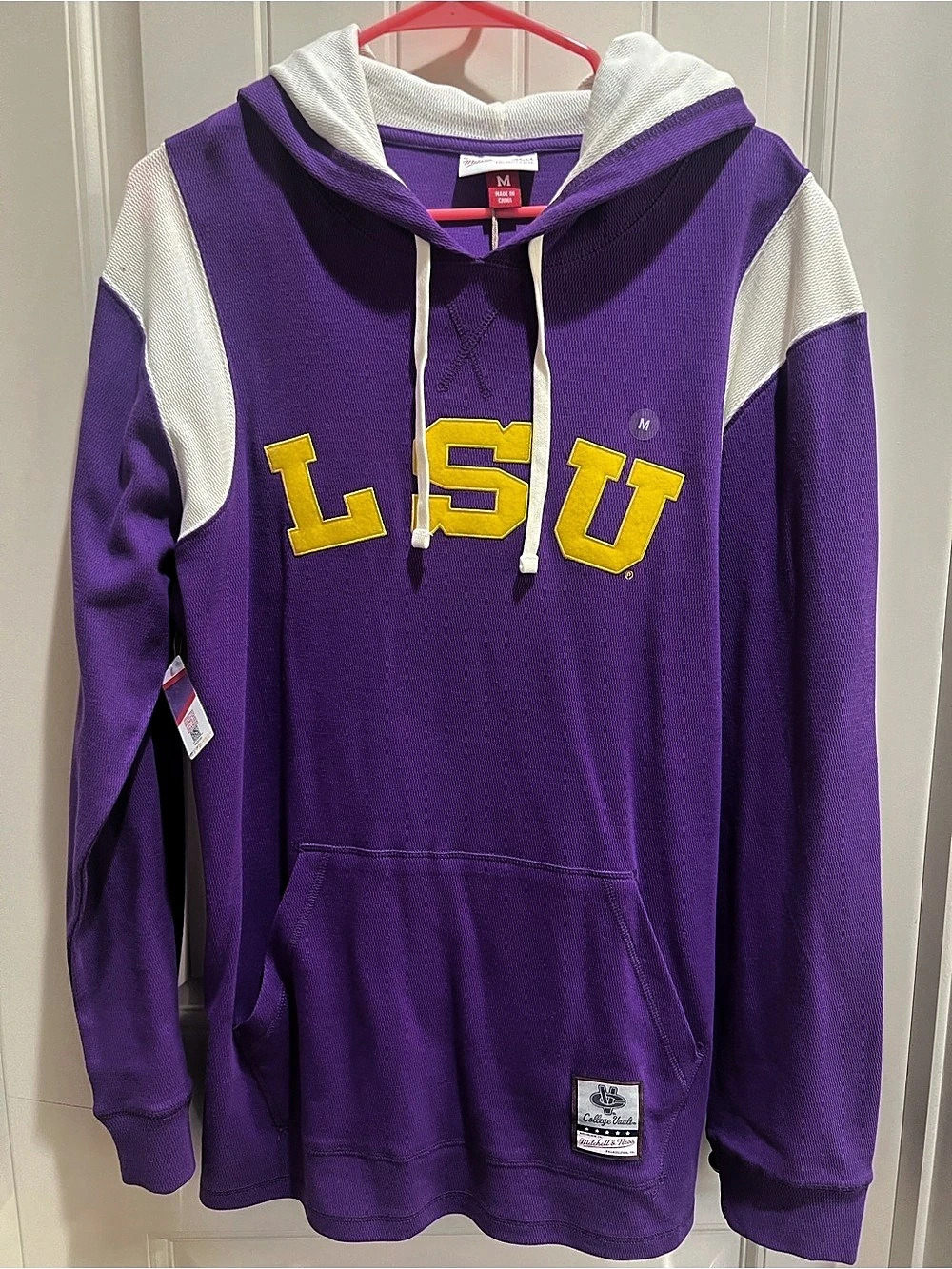 Mitchell & Ness LSU Tigers Purple Thermal Hoodie Medium NWT